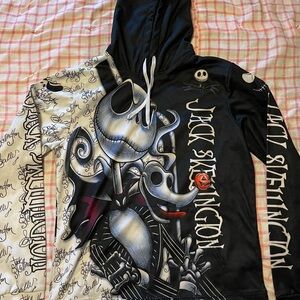 Jack Skellington and Zero Hoodie - Black and White Size S